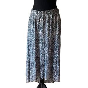 WILD PEARL Blue Pattern High Low Tiered Skirt Size Medium
